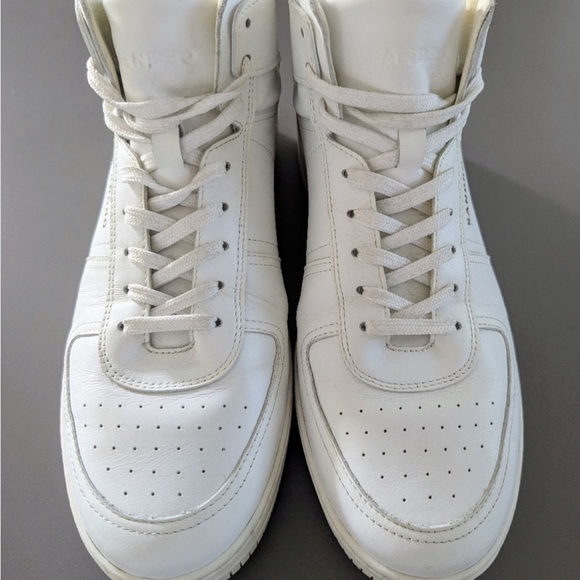 Men’s Sandro Paris authentic size 43 white genuine leather/rubber sole sneaker - Picture 2 of 10